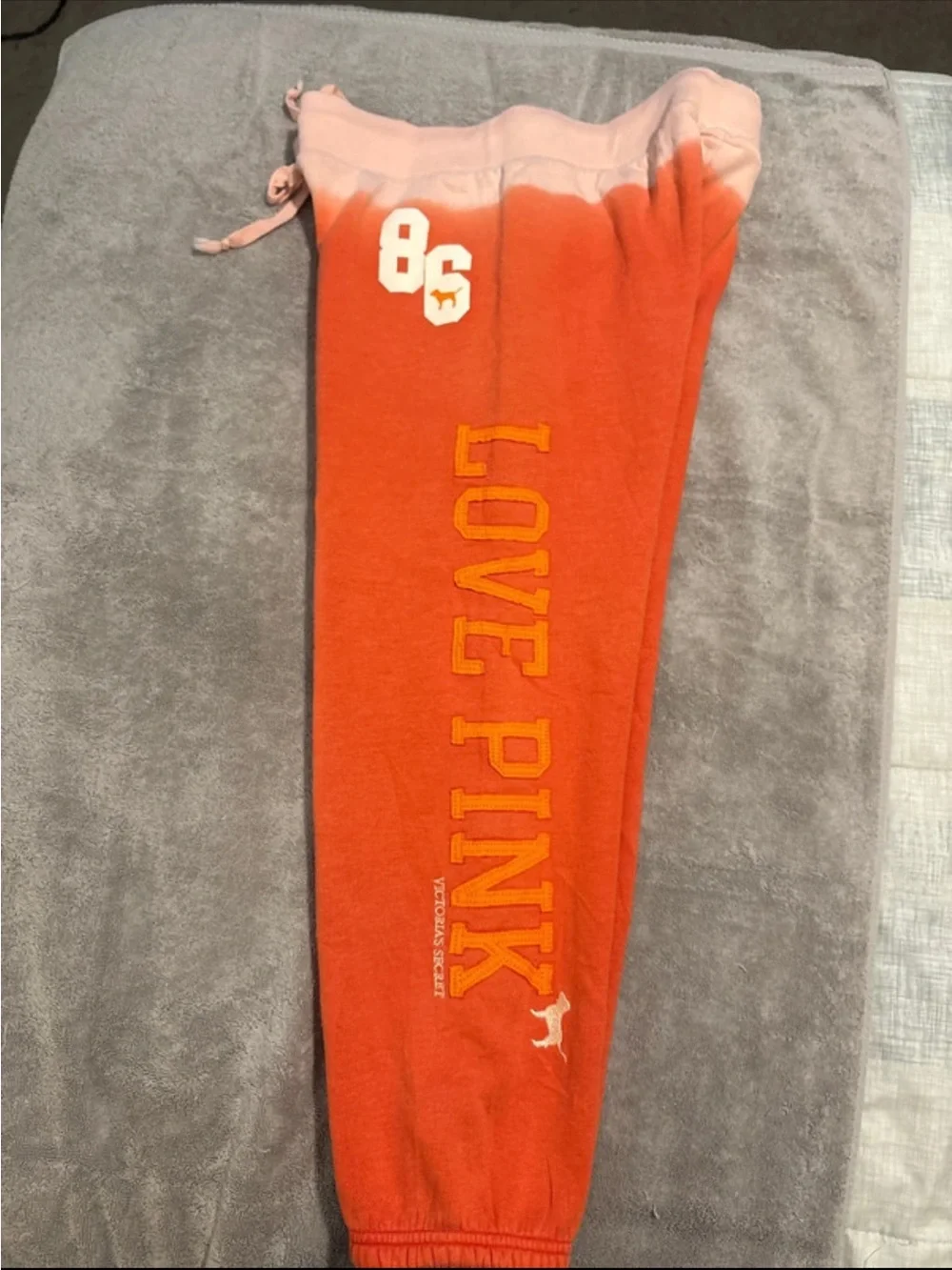 PINK Victoria's Secret Orange-to-Light  Dip Dye Joggers
